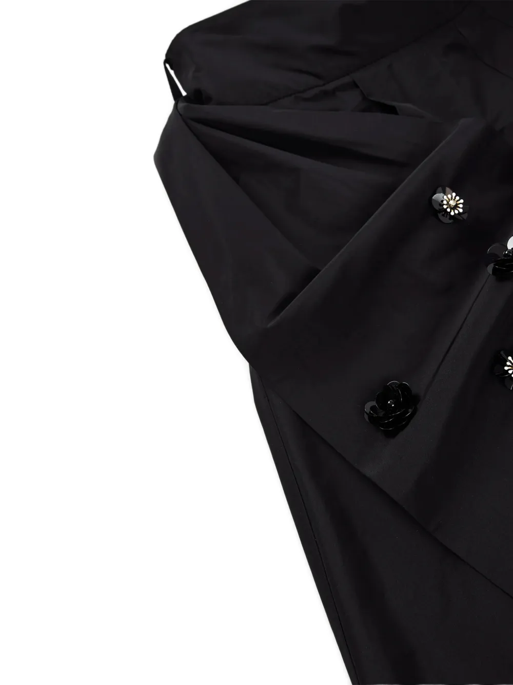 Psophia Floral-appliqué Wide-leg Culottes In Black