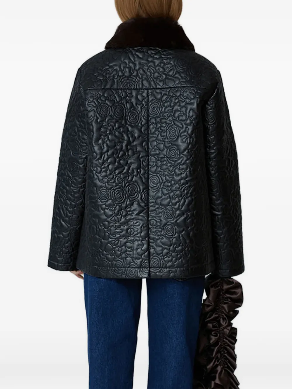  Opérasport Floral Quilted Jacket - Black 