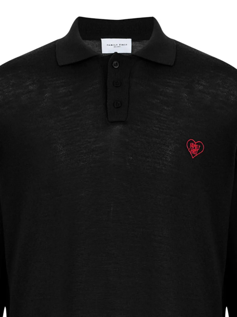 Family First Poloshirt met borduurwerk Zwart