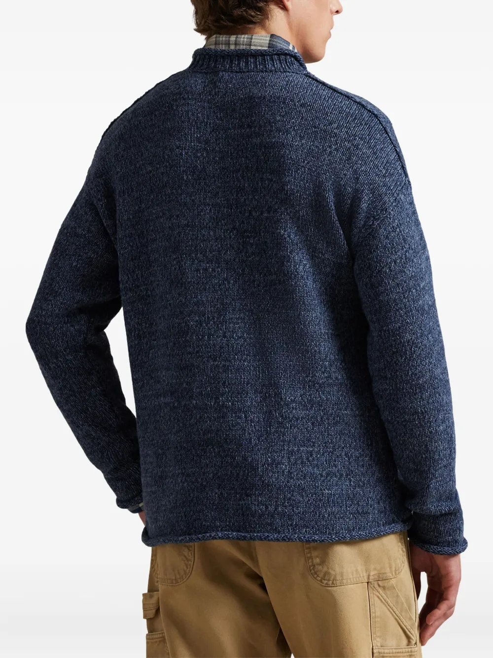 Polo Ralph Lauren Flag intarsia trui met ronde hals Blauw