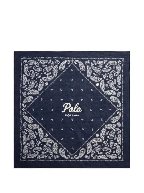 Polo Ralph Lauren ペイズリー コットンスカーフ | ブルー | FARFETCH JP
