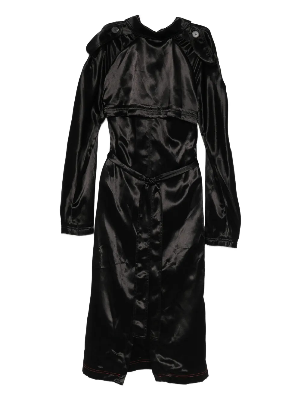 Zomer belted button midi dress | Black | Image 1
