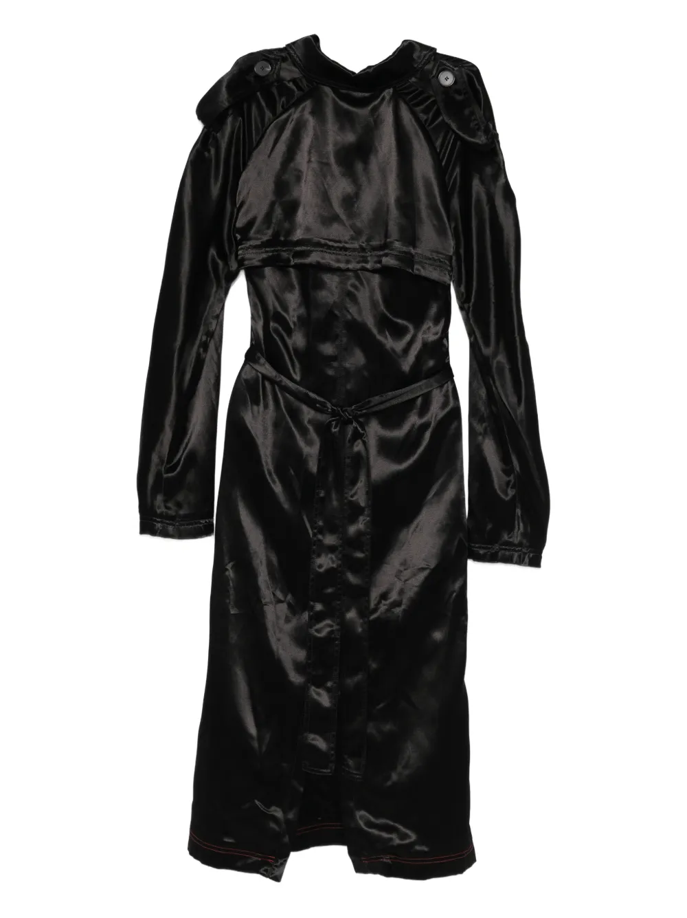 Zomer belted button midi dress | Black | Image 1