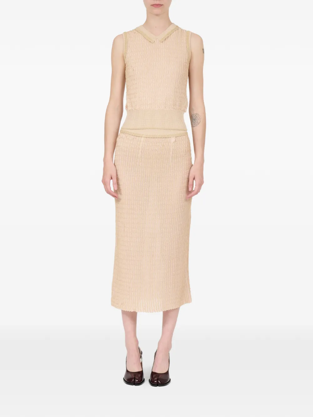 Maison Margiela Spencer met polokraag Beige