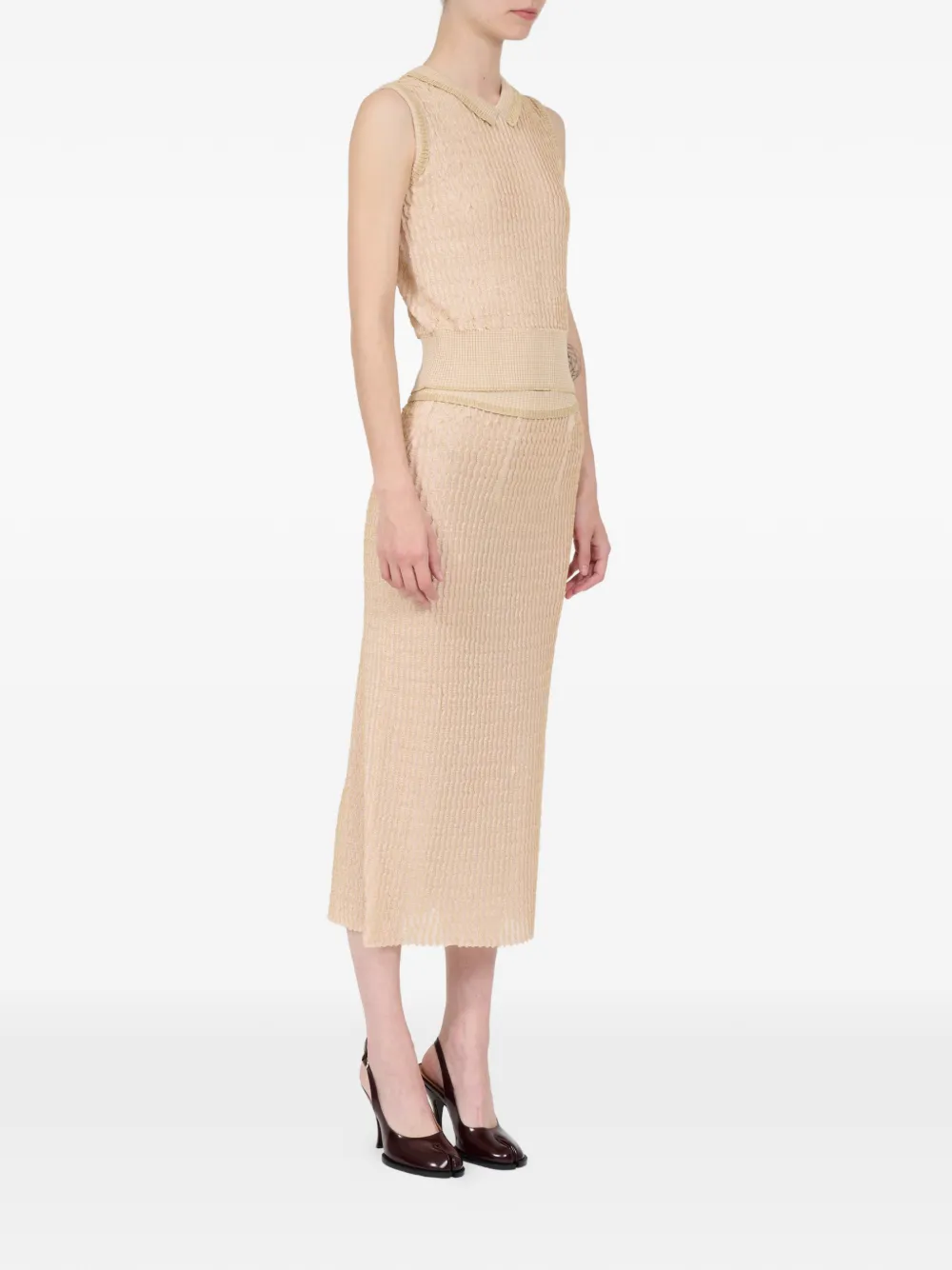 Maison Margiela Spencer met polokraag Beige