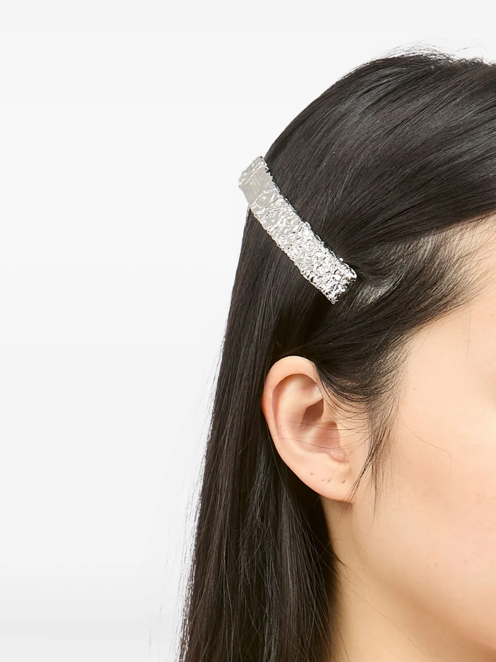 Mm6 Maison Margiela Numbers-engraved Hairclip In Silver