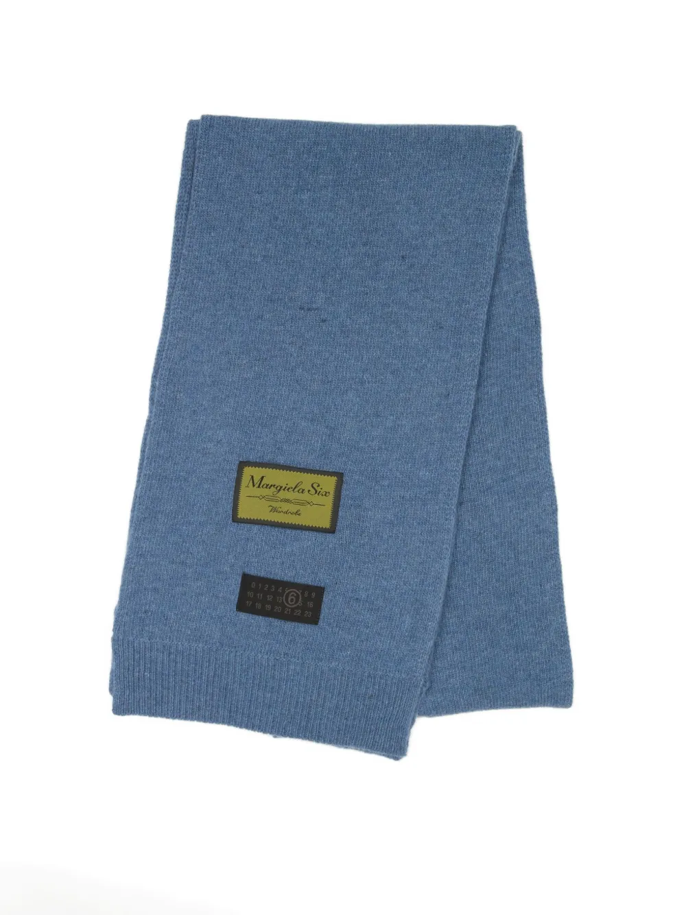 Mm6 Maison Margiela Logo-patch Scarf In Blue
