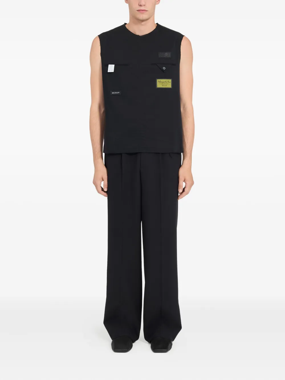 MM6 Maison Margiela Patch Pocket Tank Top - Zwart