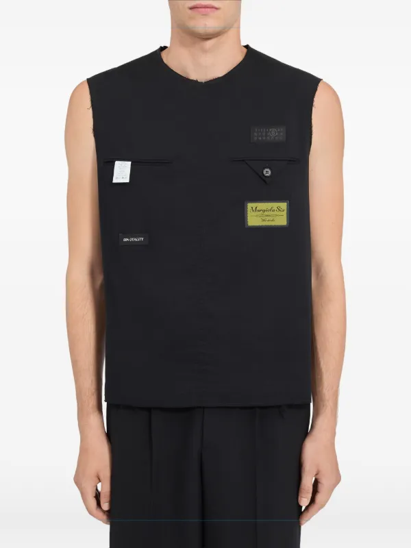 MM6 Maison Margiela Reversed Sleeveless Shirt in Black