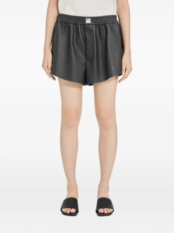 MM6 Maison Margiela Faux Leather Shorts in Black