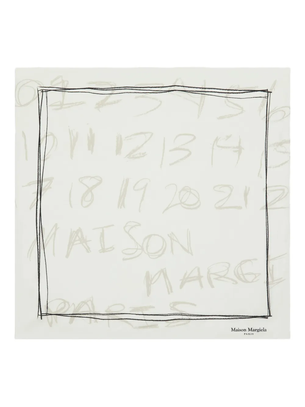 Maison Margiela Graphic Print Square Scarf Accessory In Gray