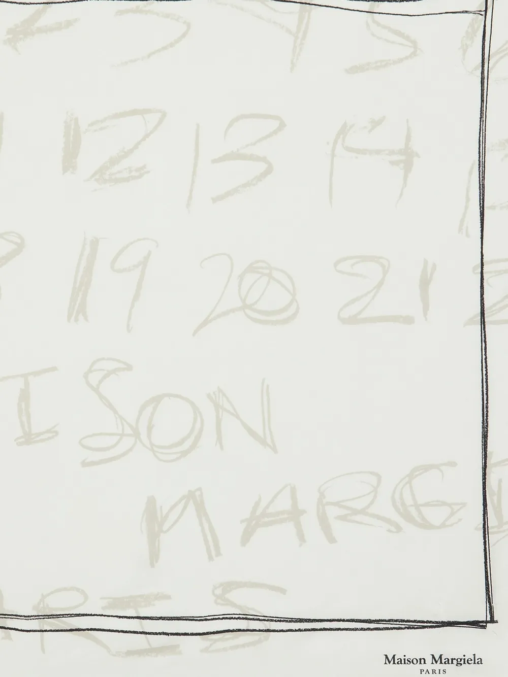 Maison Margiela numbers-print neckerchief - Wit