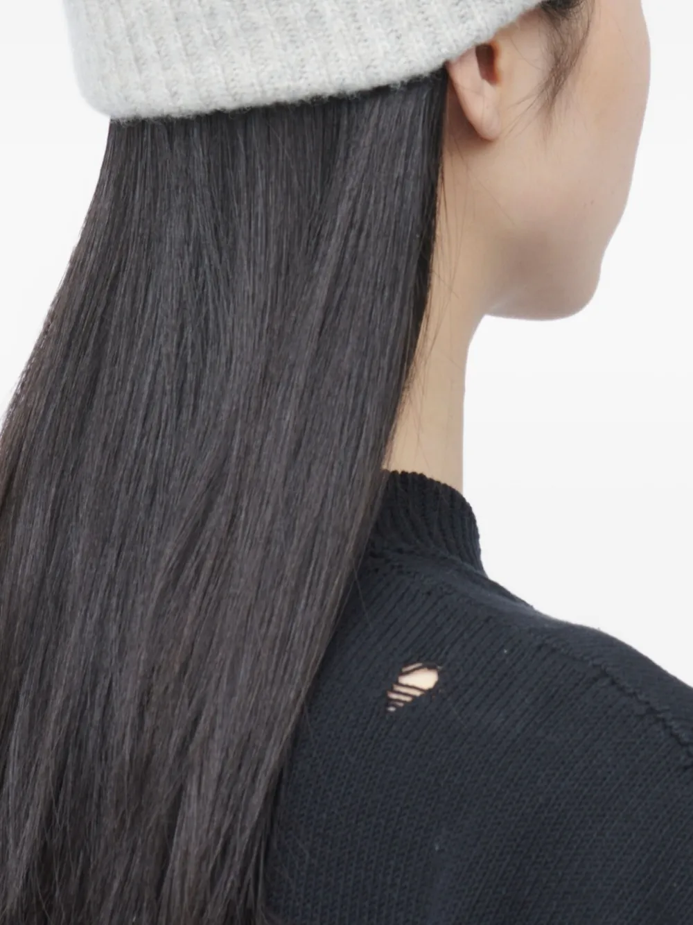 Mm6 Maison Margiela Ribbed Logo-patch Beanie In White