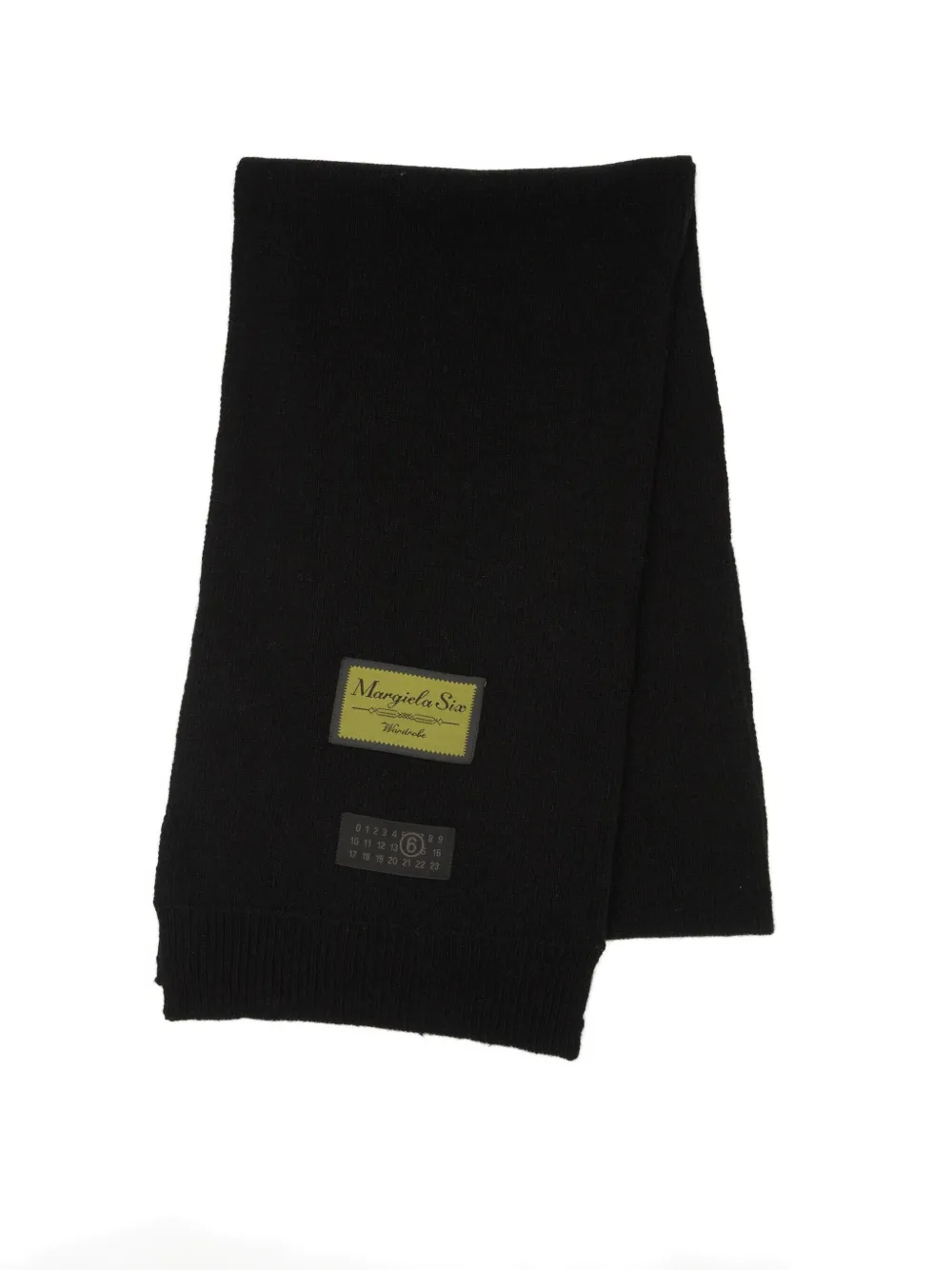 Mm6 Maison Margiela Logo-patch Wool Scarf In Black