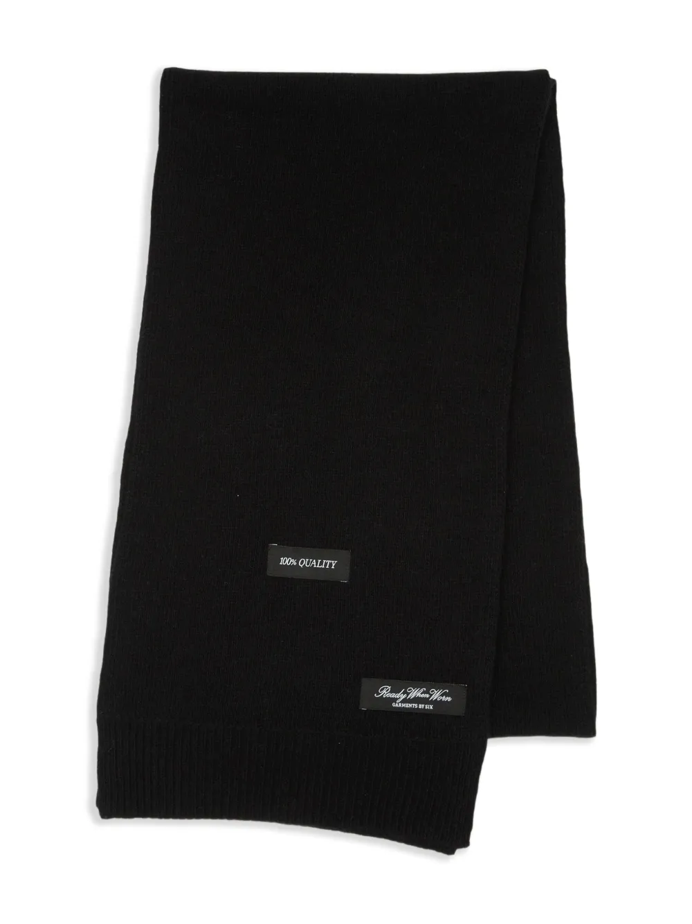 MM6 Maison Margiela logo-patch wool scarf - Nero