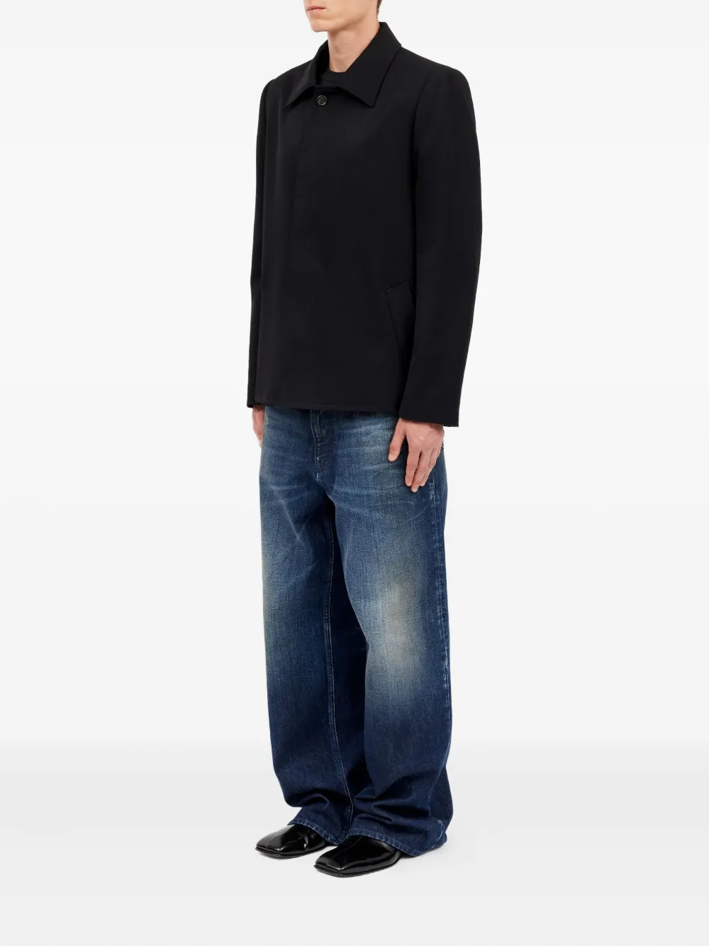 MM6 Maison Margiela Shirtjack met franje afwerking Zwart