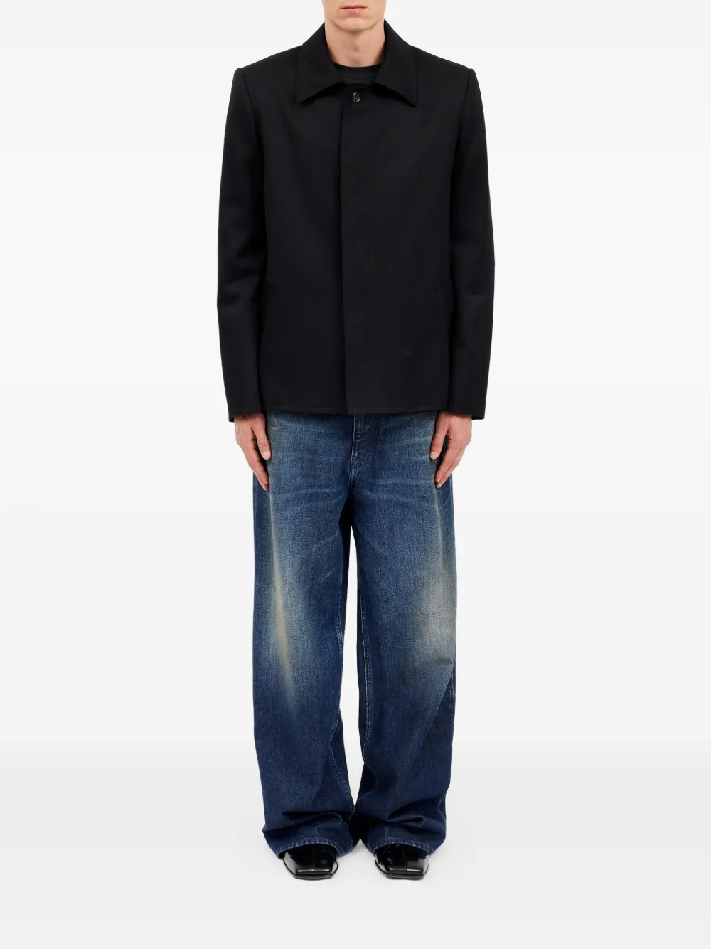 MM6 Maison Margiela Shirtjack met franje afwerking Zwart