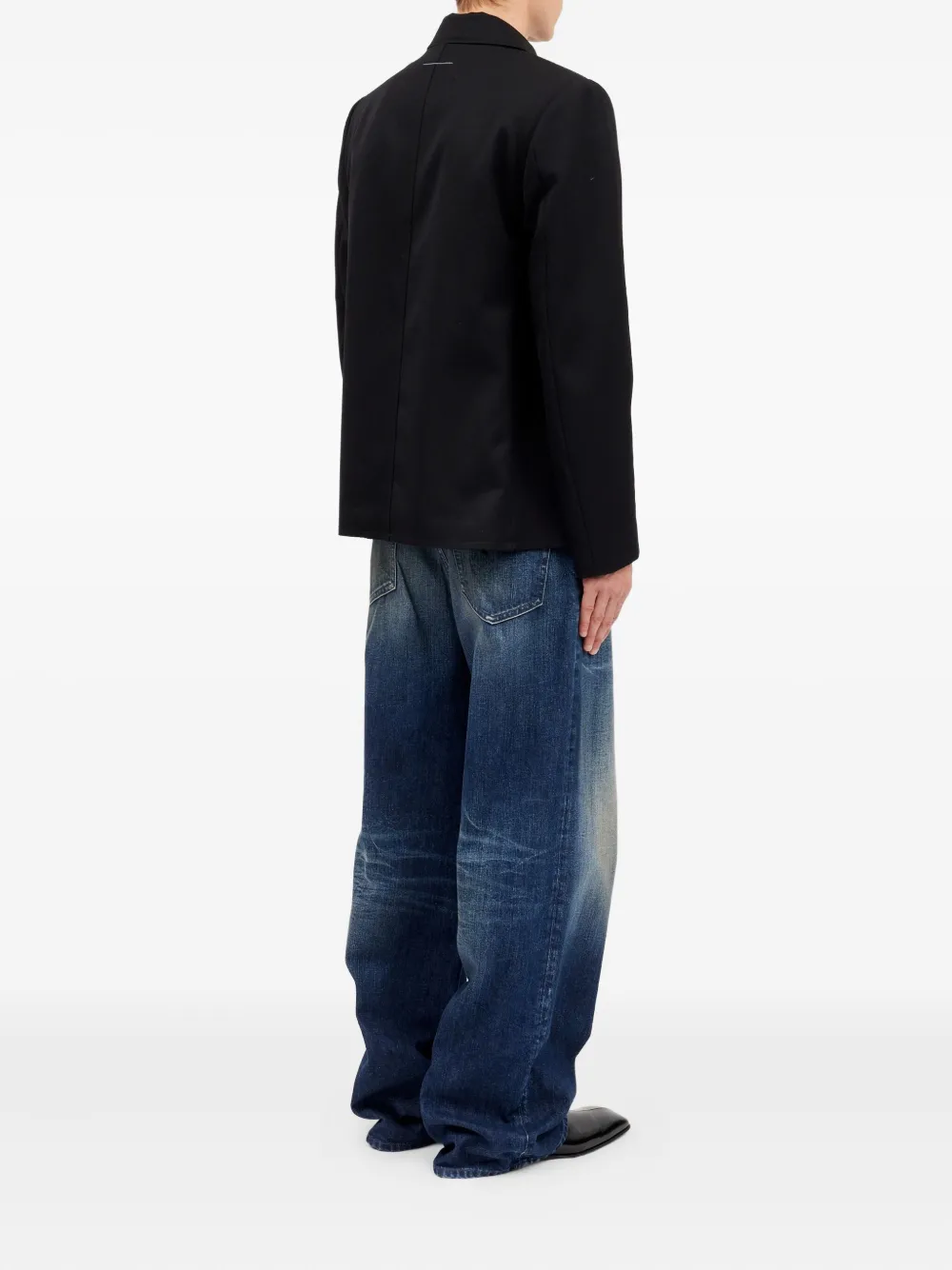 MM6 Maison Margiela Shirtjack met franje afwerking Zwart