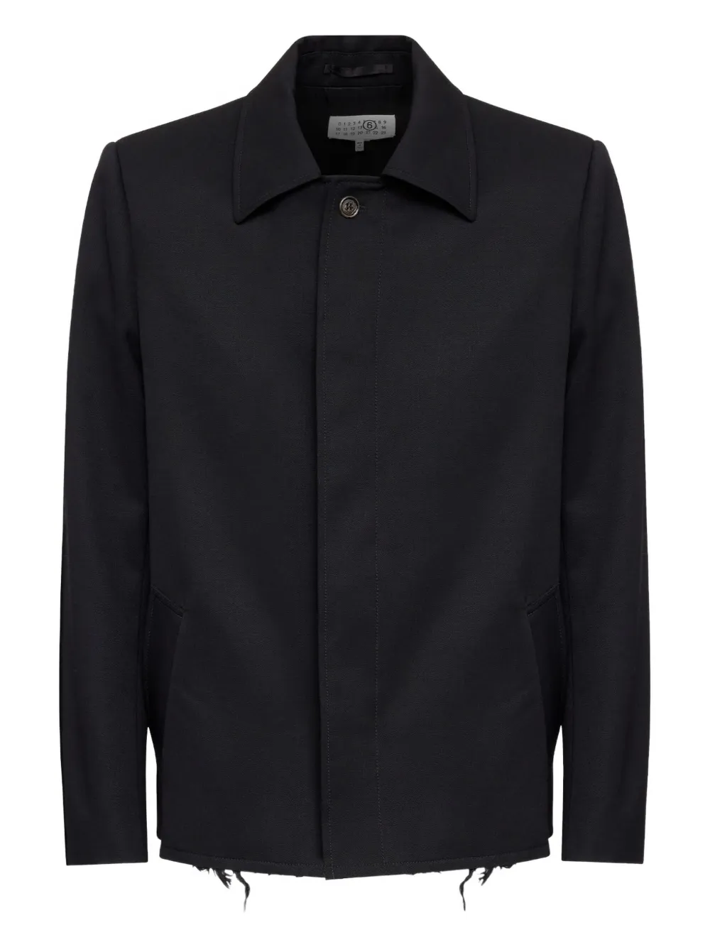 MM6 Maison Margiela Giacca-camicia con frange - Nero