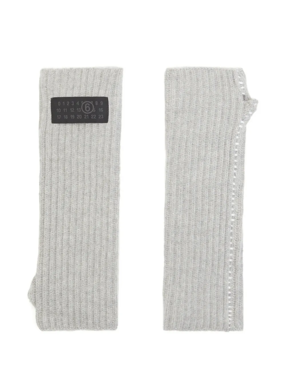 Mm6 Maison Margiela Logo-patch Gloves In Gray