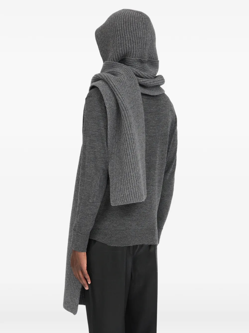 Maison Margiela Geribbelde sjaal met capuchon Grijs
