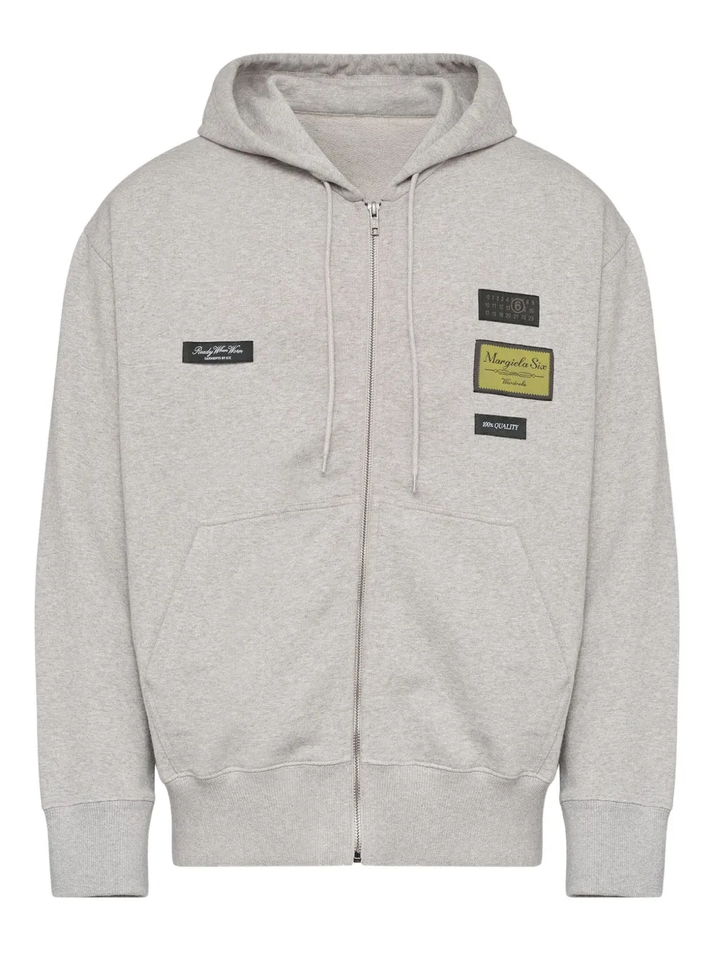 MM6 Maison Margiela Felpa con zip, cappuccio e logo - Grigio