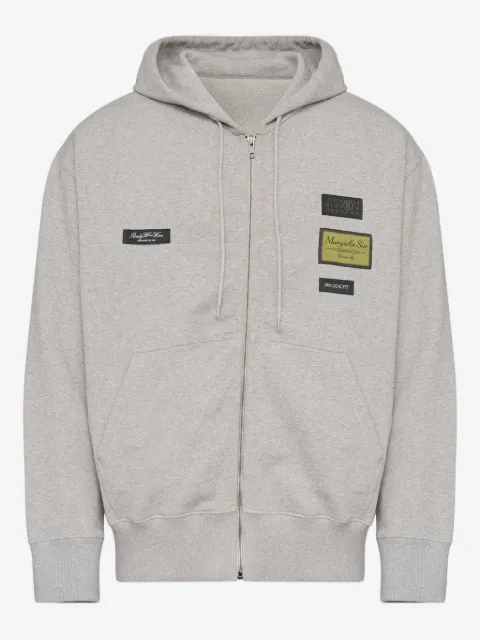 MM6 Maison Margiela zip-up logo-appliqué hoodie 