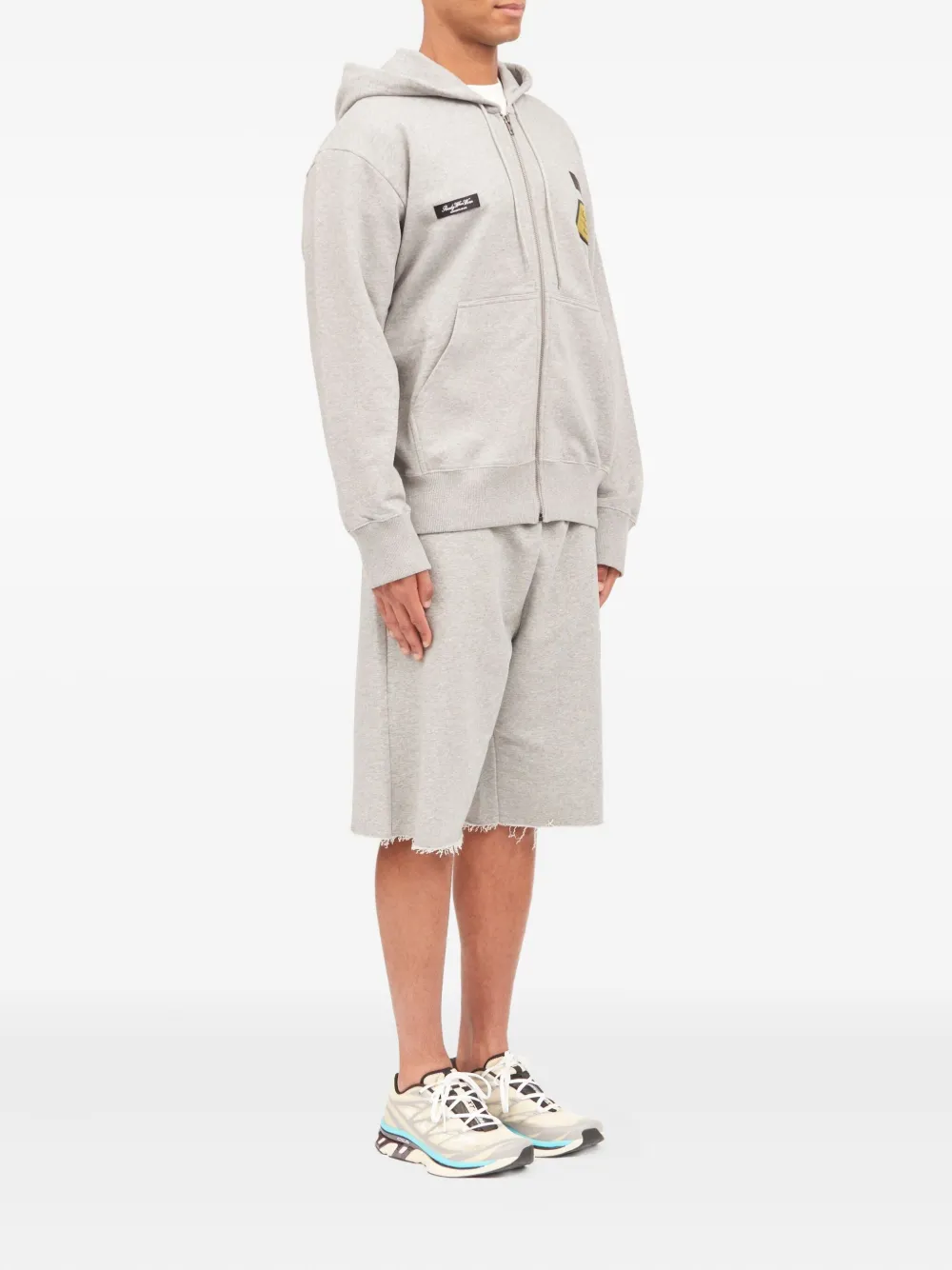 MM6 Maison Margiela Hoodie met rits en logo-applicatie Grijs