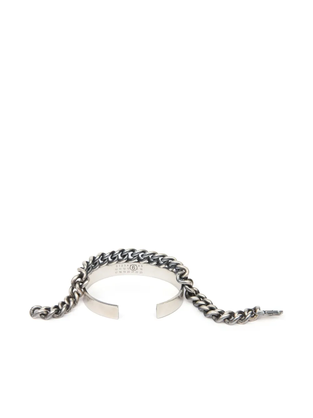 MM6 Maison Margiela カーブチェーン ブレスレット | シルバートーン