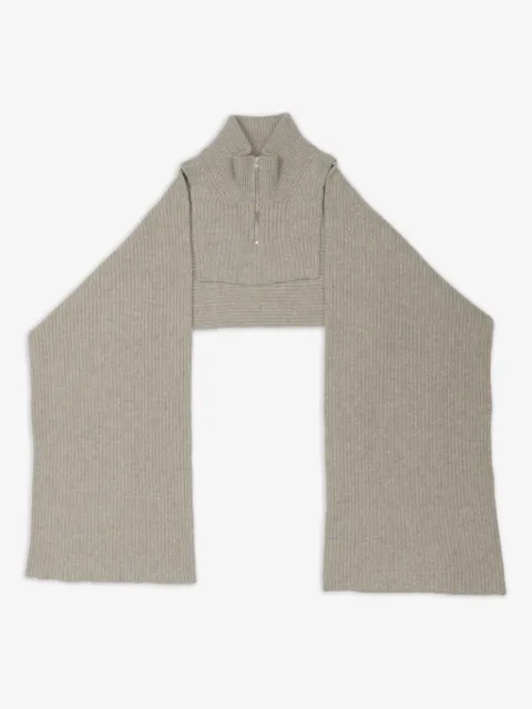 MM6 Maison Margiela half-zip ribbed scarf 