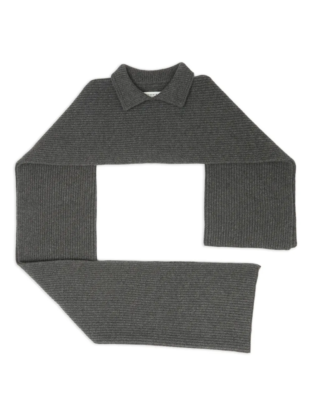 Maison Margiela collar ribbed scarf - Grigio
