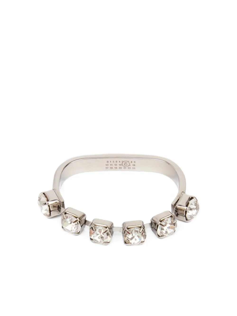 MM6 Maison Margiela Anello con cristalli - Argento