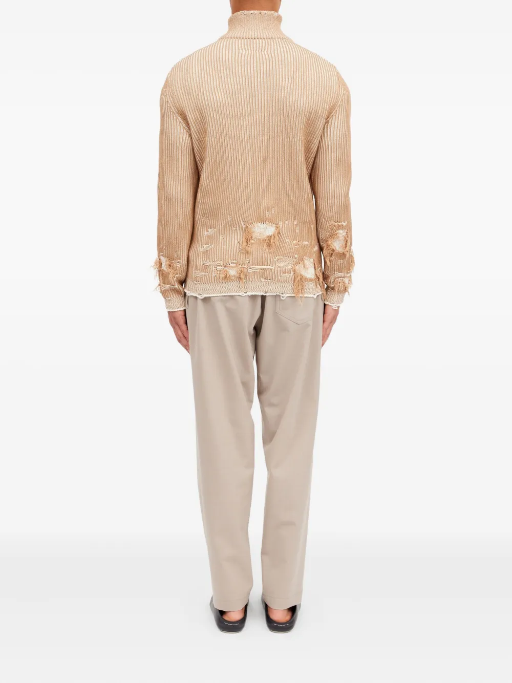 MM6 Maison Margiela Gerafeld vest met rits Beige