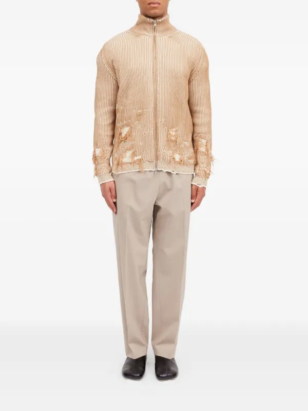 MM6 Maison Margiela Ribbed Knit Cardigan | Neutrals | FARFETCH
