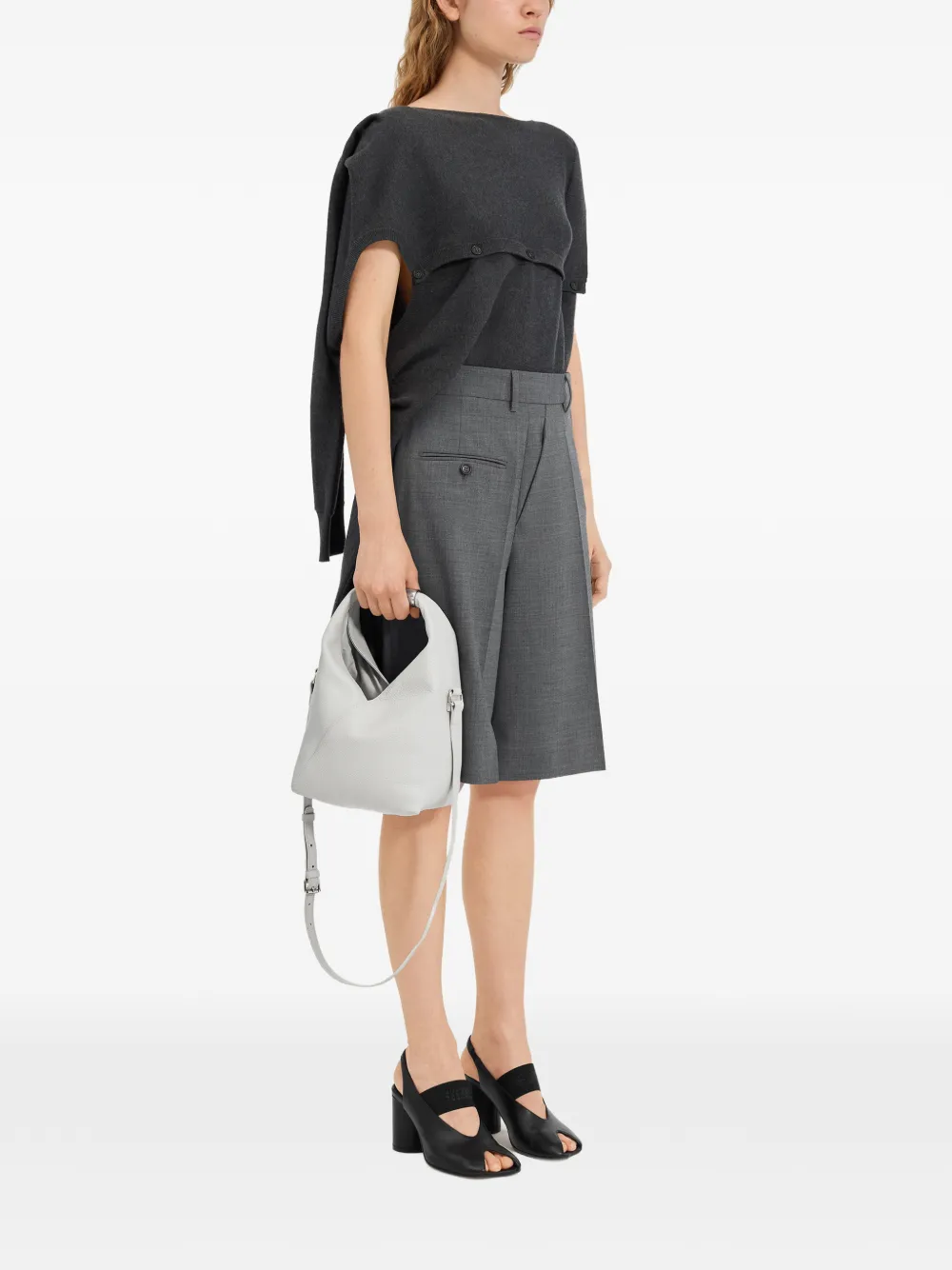 MM6 Maison Margiela Shorts met knoop Grijs