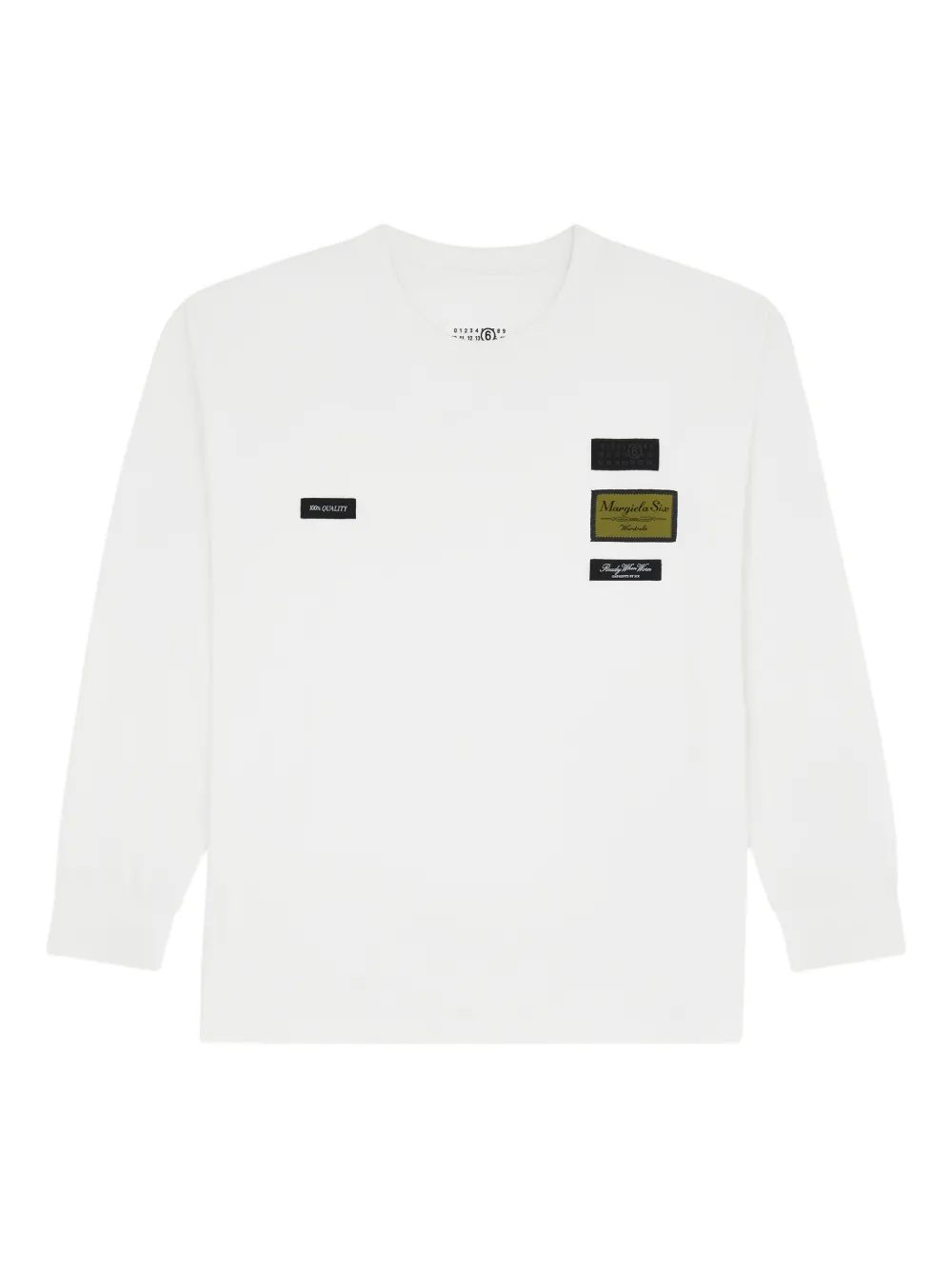 MM6 Maison Margiela patch long-sleeved T-shirt - Weiß