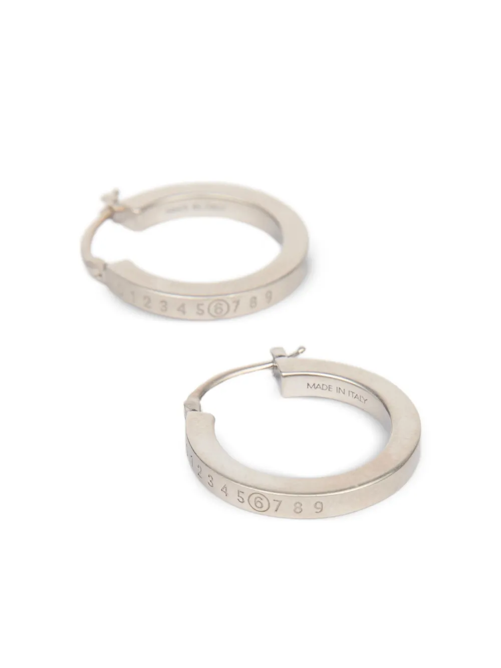 Mm6 Maison Margiela Numeric Hoop Earrings In Brown