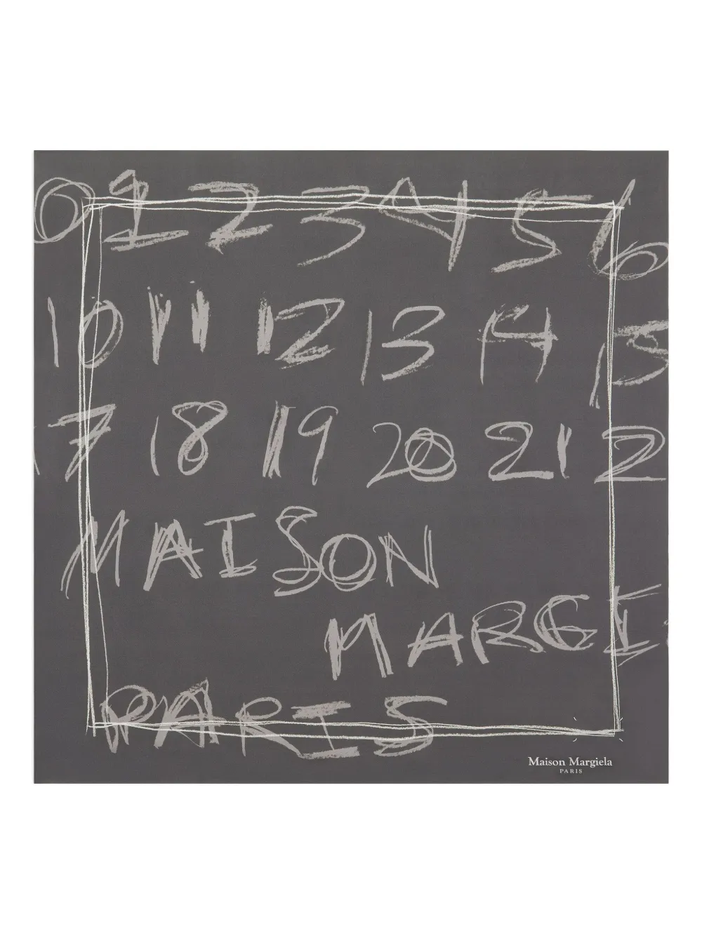 Maison Margiela Numbered Foulard Scarf - グレー Maison Margiela Numbered Foulard Scarf - グレー
