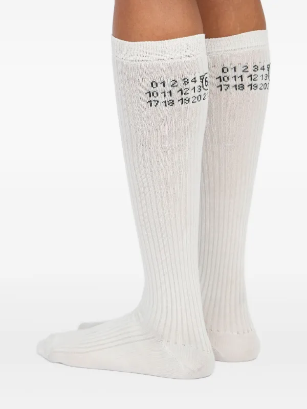 MM6 Maison Margiela ✳︎ ニーハイソックス MM6 Maison Margiela knee-high Socks | White | FARFETCH