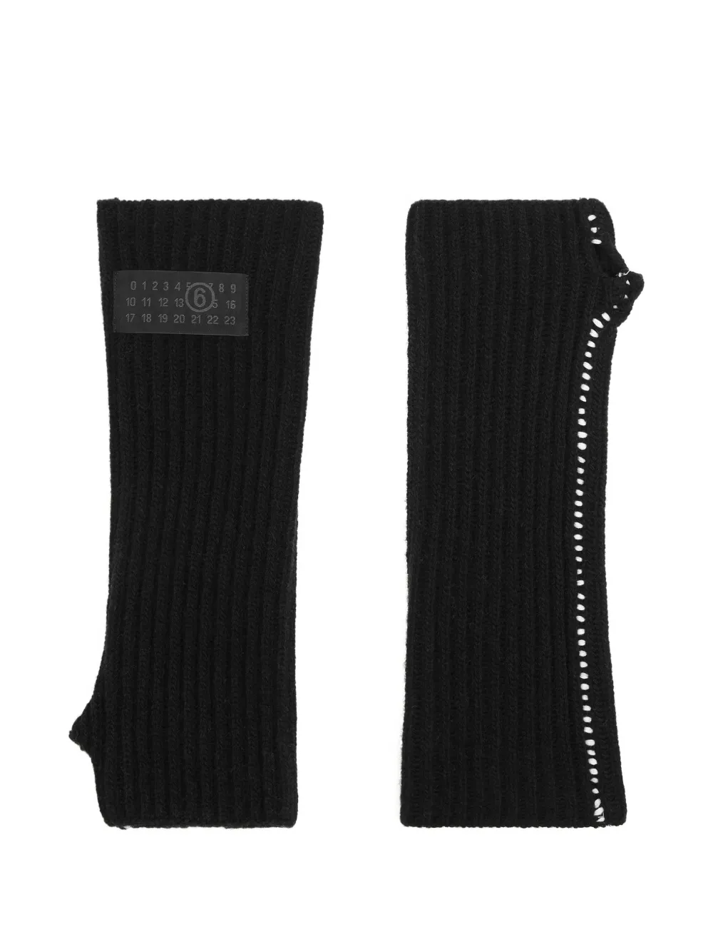 Mm6 Maison Margiela Label Detail Gloves In Black