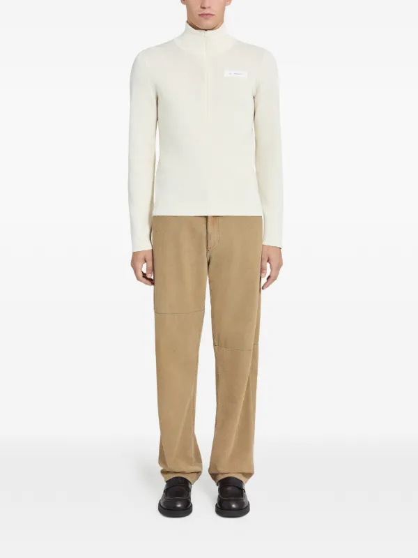 MM6 Maison Margiela Zip mock-neck Sweater | Neutrals | FARFETCH