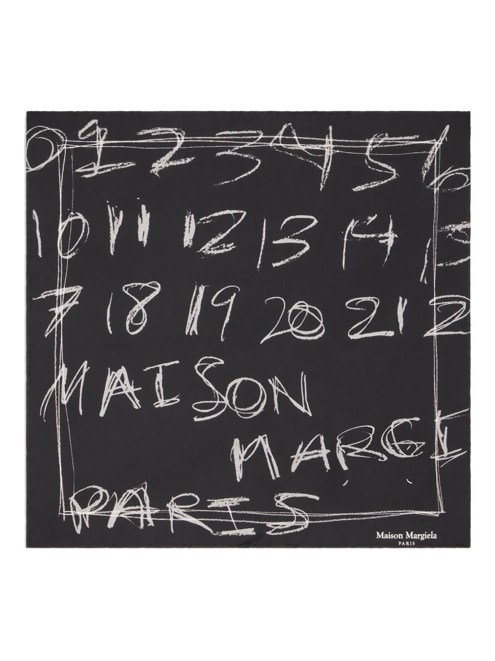 Maison Margiela numbers print foulard - Nero