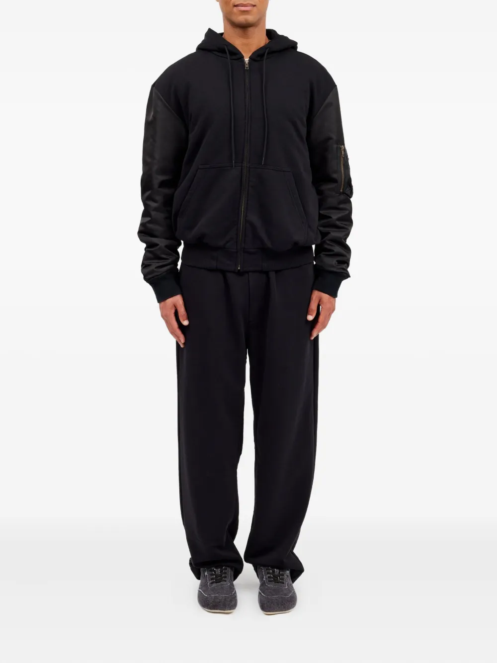 MM6 Maison Margiela Hoodie met gesmockte mouwen Zwart