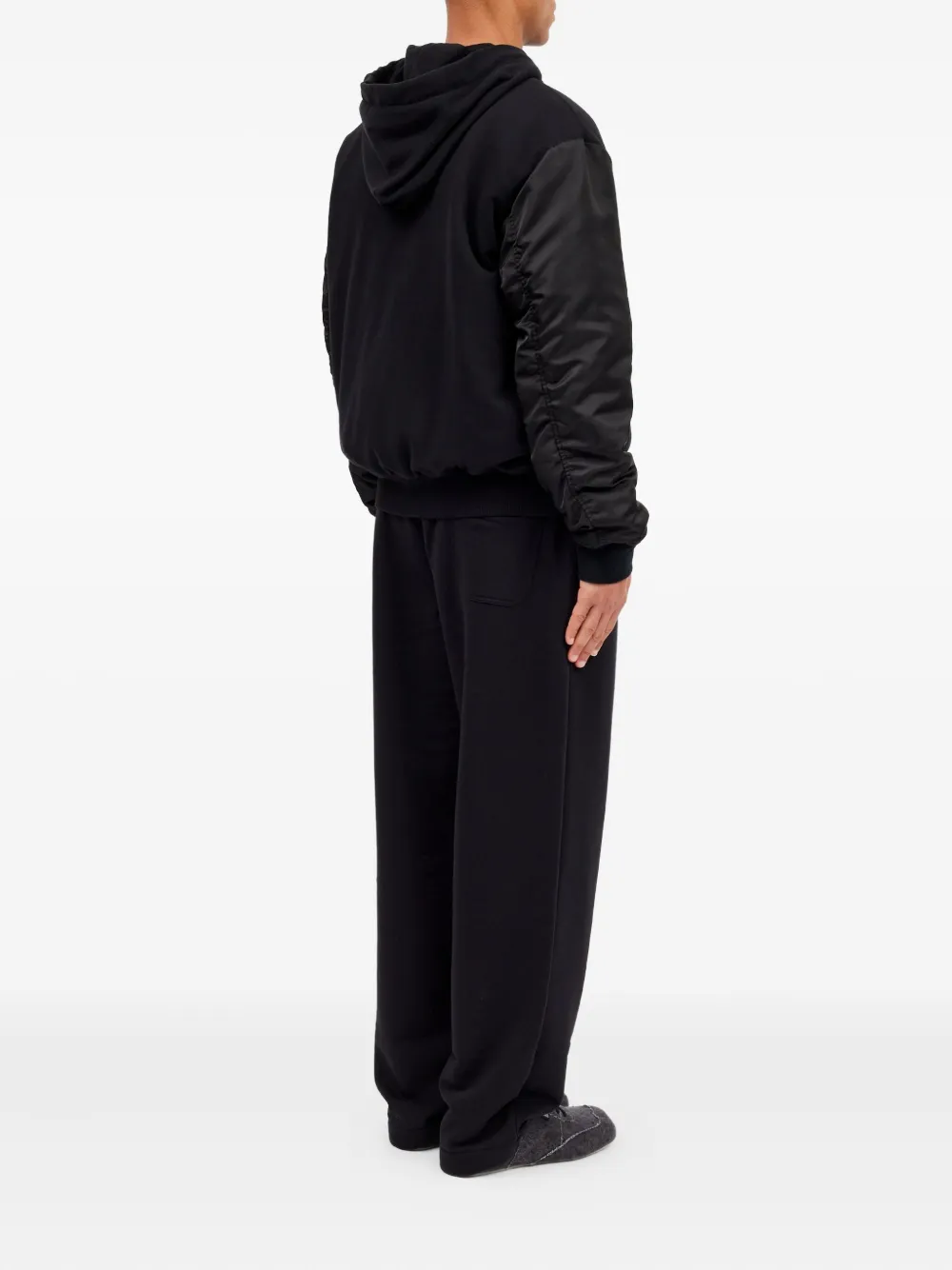 MM6 Maison Margiela Hoodie met gesmockte mouwen Zwart