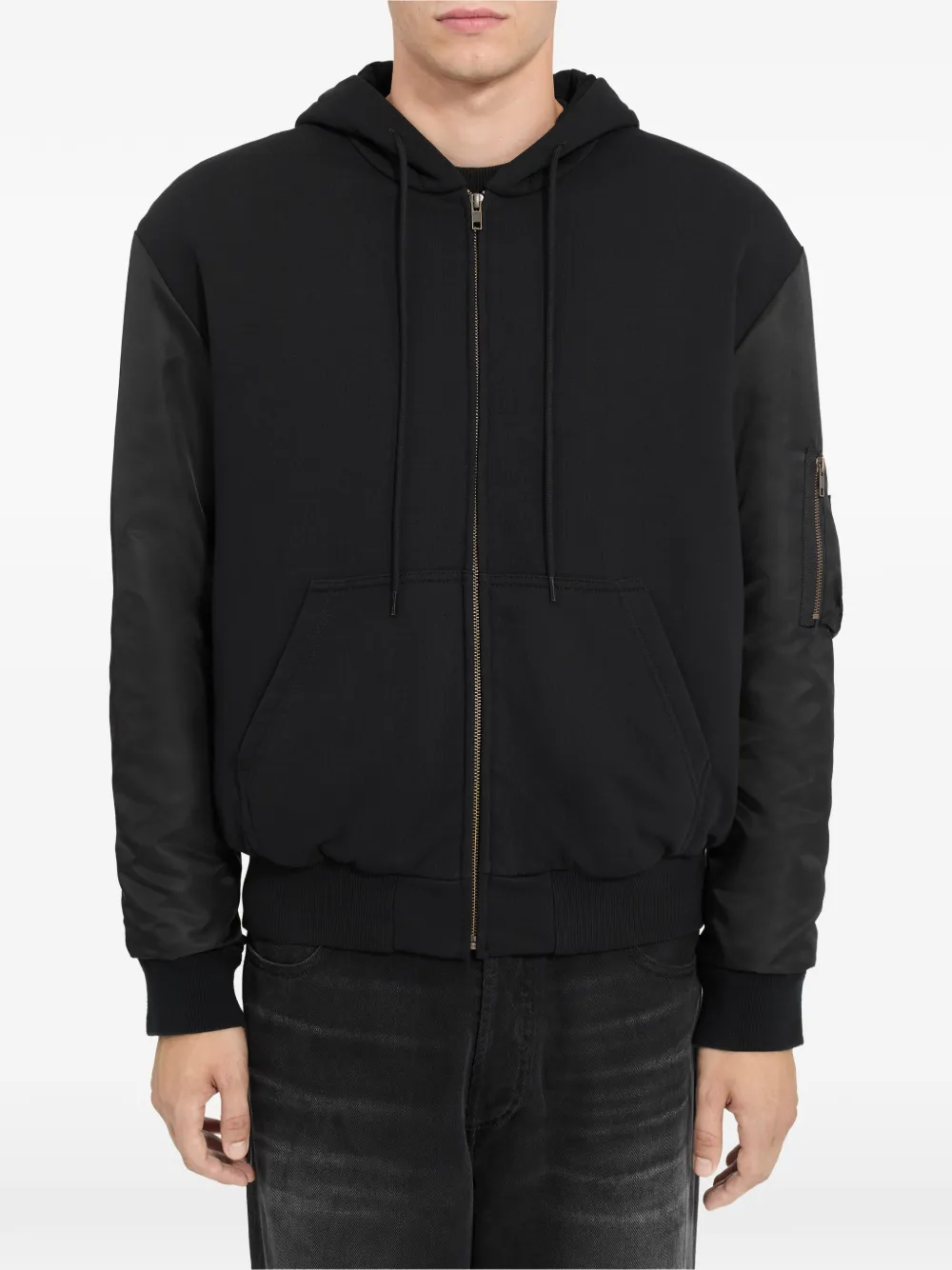 MM6 Maison Margiela Hoodie met gesmockte mouwen Zwart