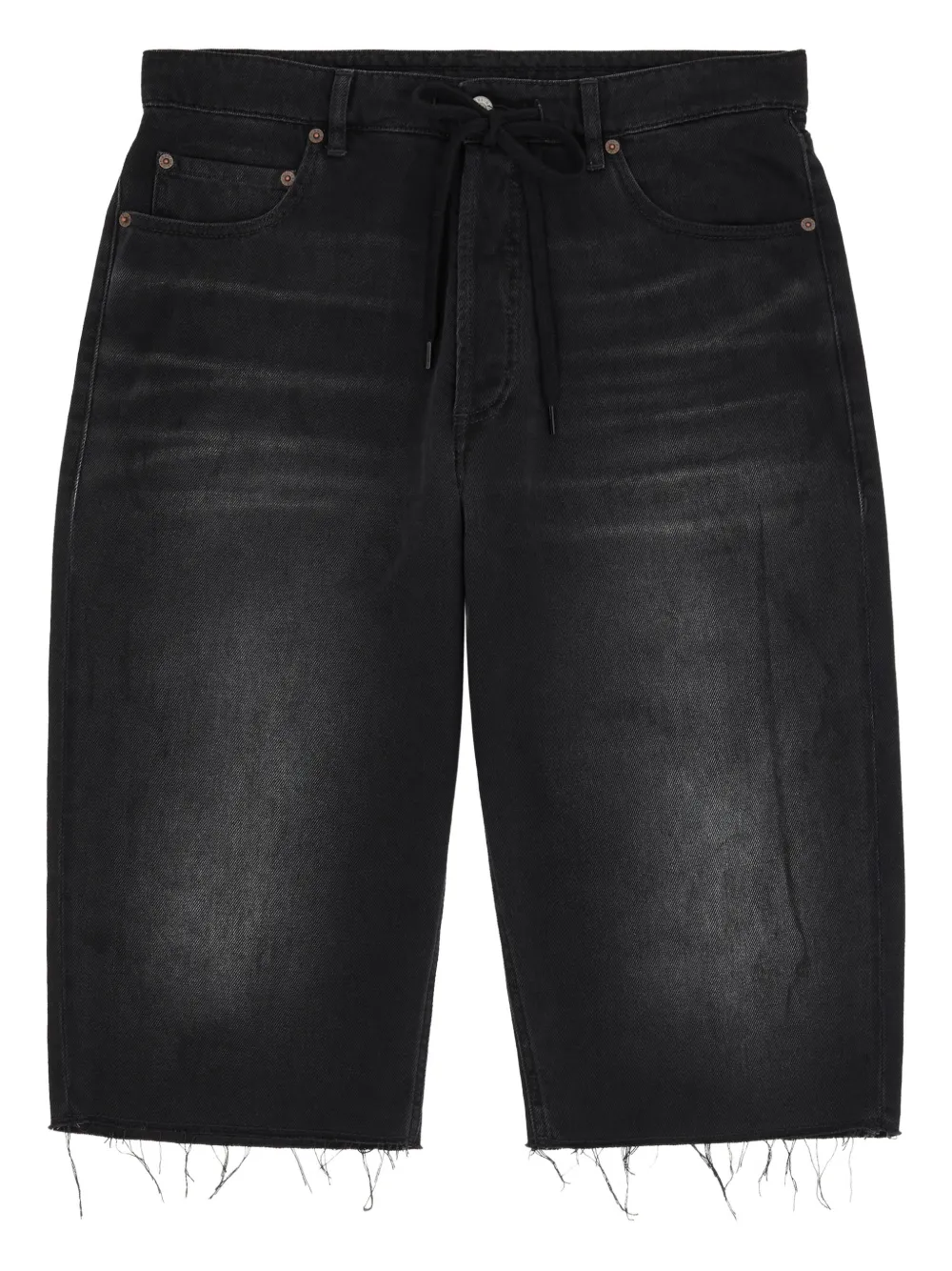 MM6 Maison Margiela Ausgefranste Jeans-Shorts - Schwarz