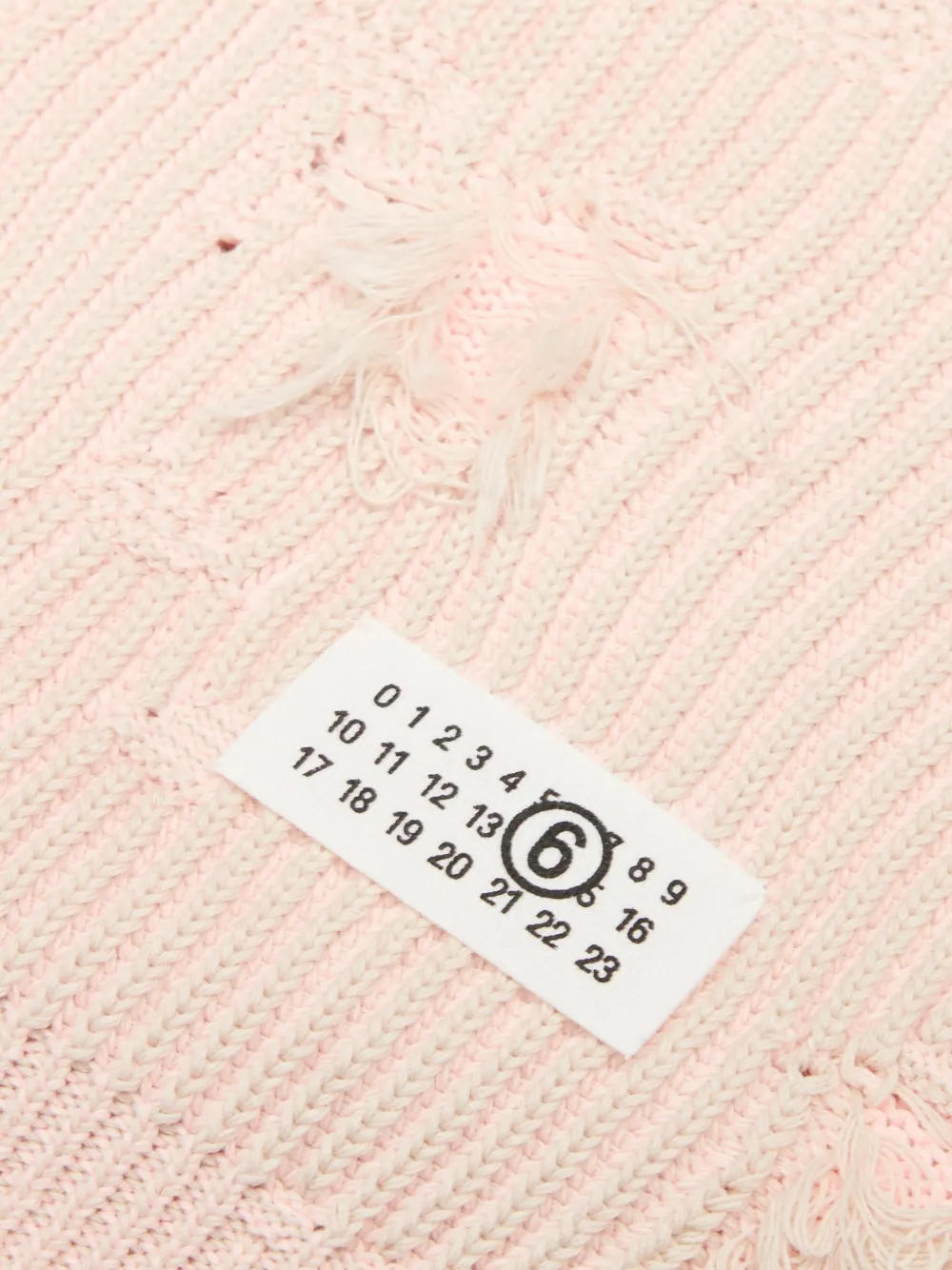 MM6 Maison Margiela Gerafelde sjaal met logopatch Roze