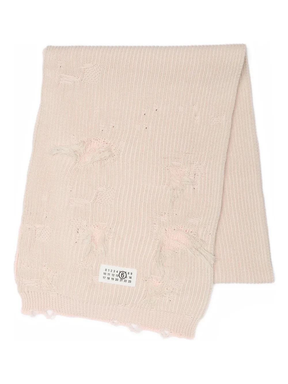 MM6 Maison Margiela Schal in Distressed-Optik - Rosa