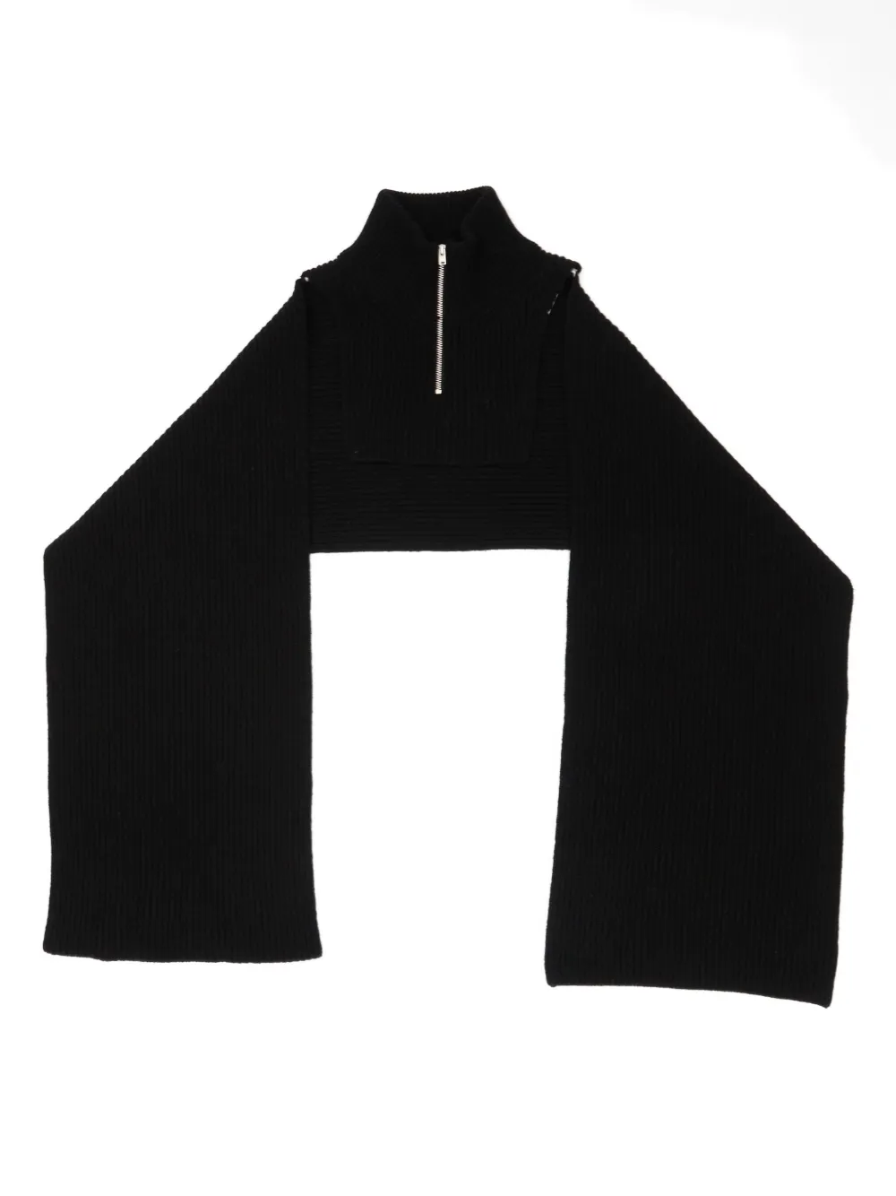 MM6 Maison Margiela Sciarpa a coste con mezza zip - Nero