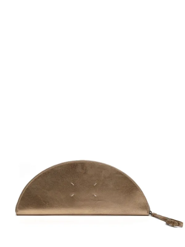 MAISON MARGIELA 円形クラッチバッグ ブラウン Maison Margiela Halfmoon クラッチバッグ | ゴールドトーン | FARFETCH JP